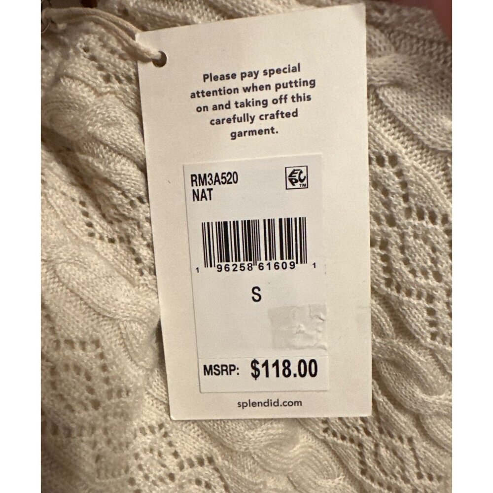 Splendid Crochet Shorts Mid-Rise Peachskin Fabric Cream Fully Lined MSRP $118 - Picture 6 of 11